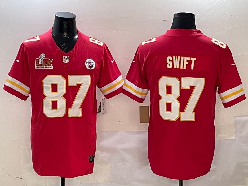 Men Kansas City Chiefs 87 Swift Red Three generations 2025 Nike Vapor Limited NFL Jersey style 6